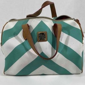 Dooney & Bourke Green and White Leather Handbag